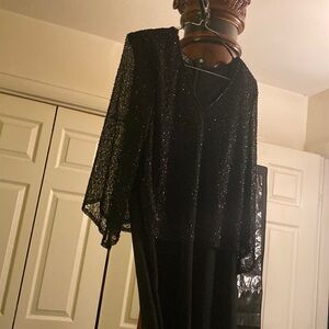 Black vneck beaded dress exquisite party dress the neck is very very nice
